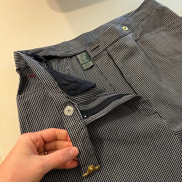 Ralph Lauren Blue Gingham Plaid Print High Rise Cropped Trouser Pants Size 6 - Picture 3 of 13